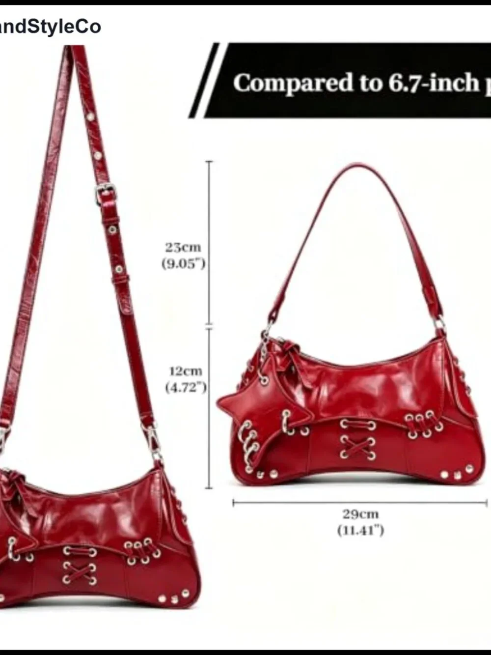Faux Leather Y2K Punk Hobo Shoulder Bag Gothic Saddle Purse